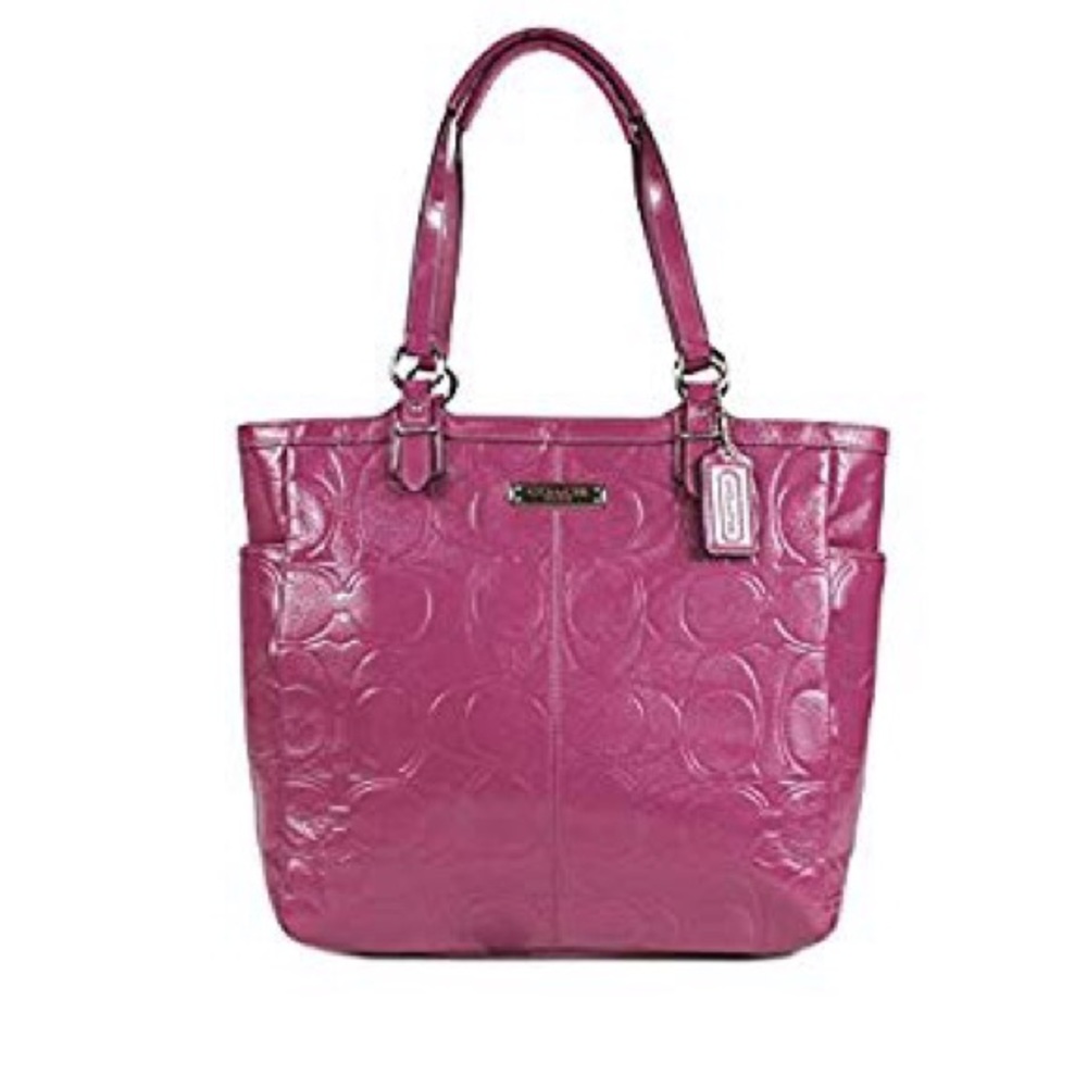 COACH Gallery Signature Embossed Patent Leather